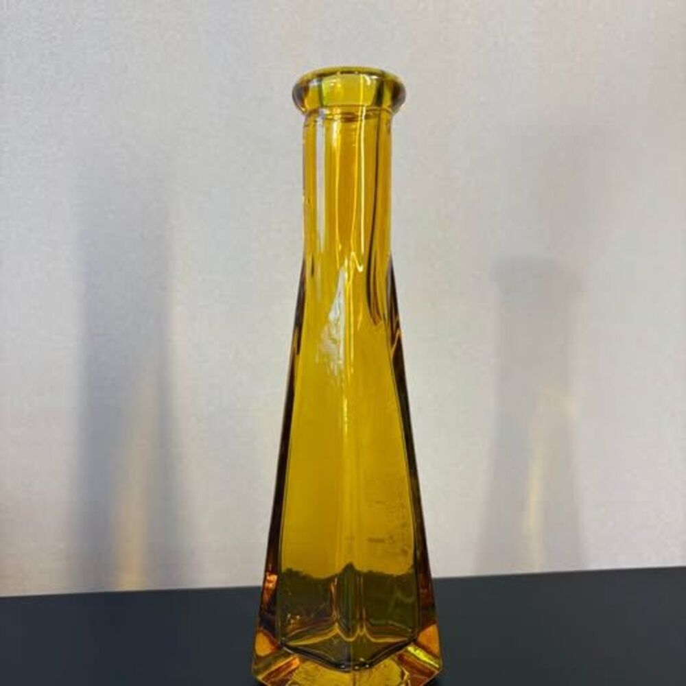 Amber glass bud vase